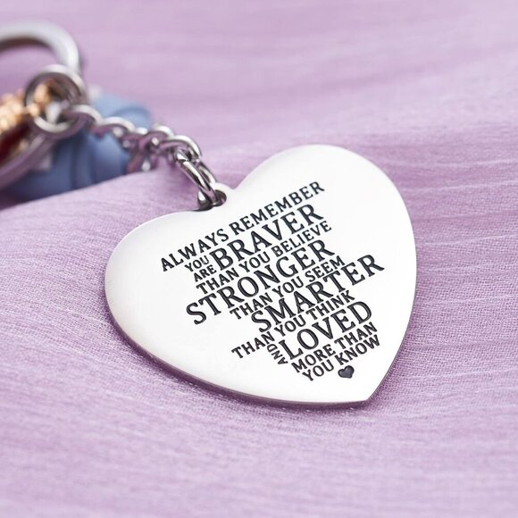 Inspirational Stainless Steel Keychain For Daughter and Friends Heart Gift - Picture 8 of 8